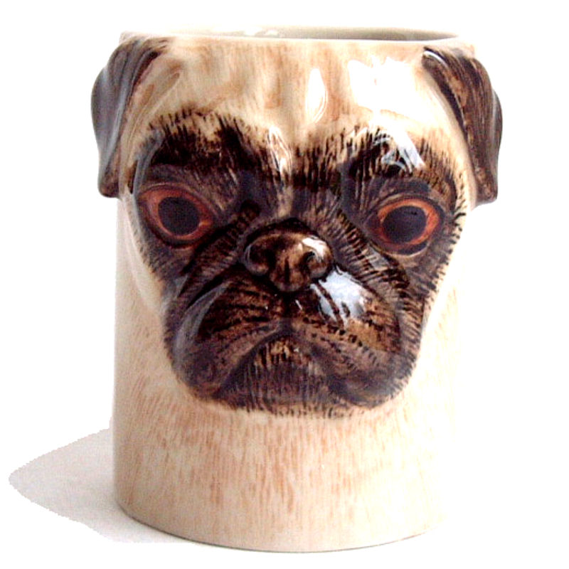 Fawn Pug Pencil/All-purpose Pot by Quail Ceramics