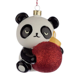 Panda with Christmas Tree Bauble