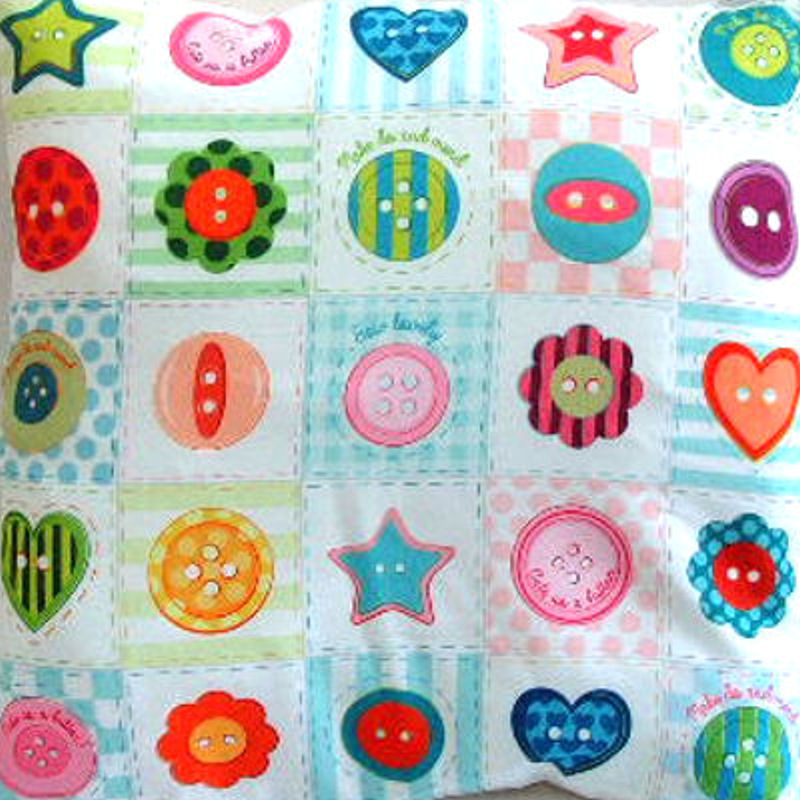 Buttons 'Make Do and Mend' Cushion Cover