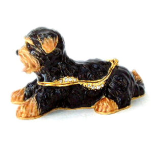 Yorkshire Terrier Jewelled and Enamelled Trinket Box