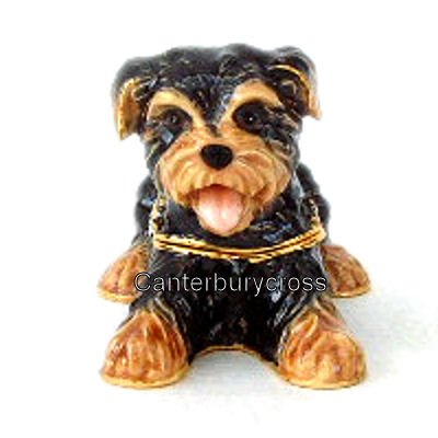 Yorkshire Terrier Jewelled and Enamelled Trinket Box - Image 2