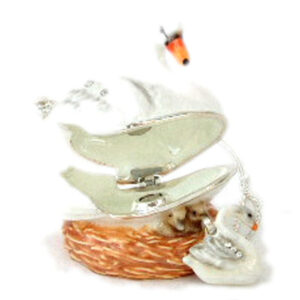 Swan & Cygnets Jewelled and Enamelled Box - Secrets