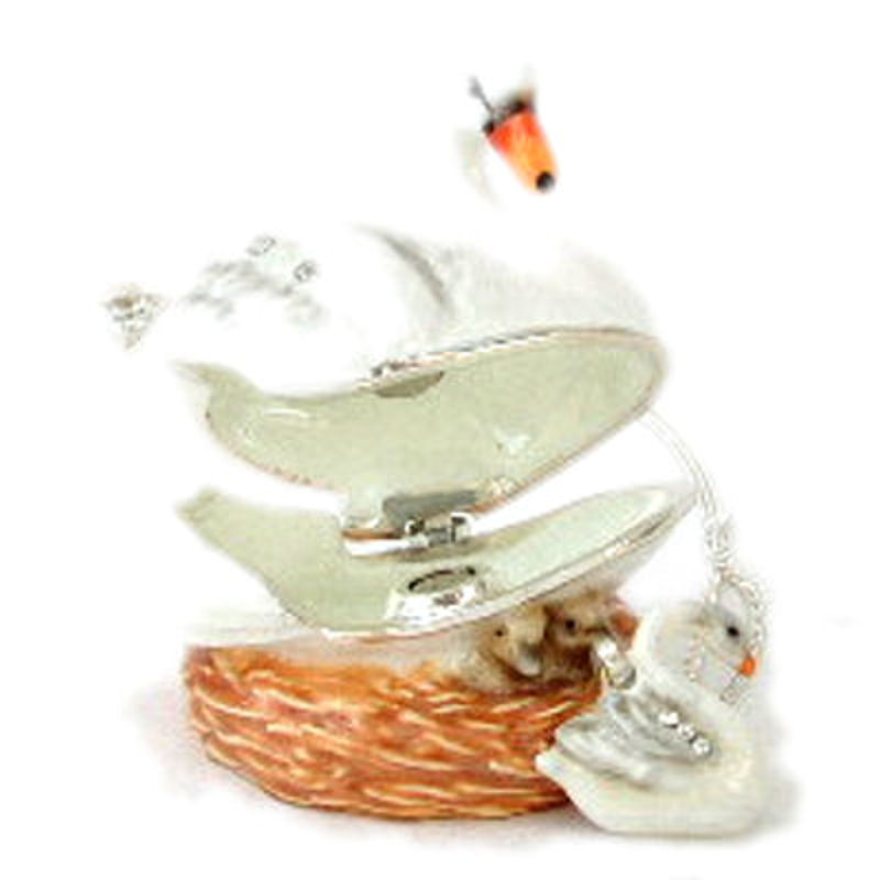 Swan & Cygnets Jewelled and Enamelled Box - Secrets