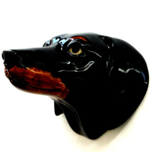 Dachshund Wall Vase/Wall Pocket by Quail Ceramics