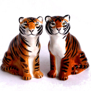 Tigers Salt and Pepper Shakers by Quail Ceramics