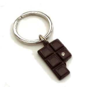 Bar of Chocolate Keyring with crystal