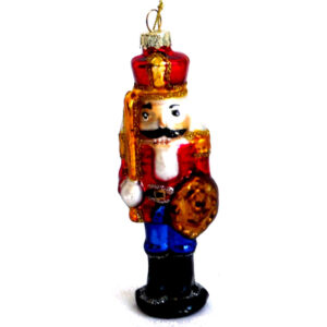 Red Nutcracker Soldier Glass Christmas Tree Bauble