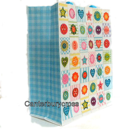 Buttons-design Shopping Bag in Laminated Fabric - Image 2