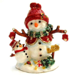 Snowman and Baby Jewelled and Enamelled Trinket Box - A Craycombe Trinket from Arora Design