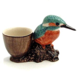Kingfisher with Egg Cup by Quail Ceramics