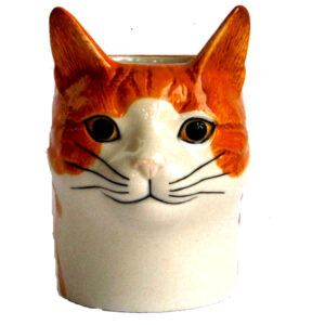 Squash Pencil/All-purpose Pot - Ginger and White Tabby Cat