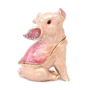 Pig Jewelled and Enamelled Trinket Box with a Secret