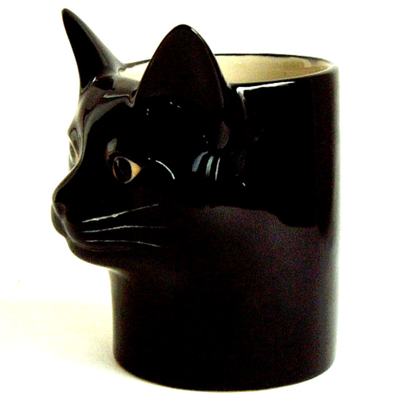 Lucky the Black Cat Pencil Pot by Quail Ceramics