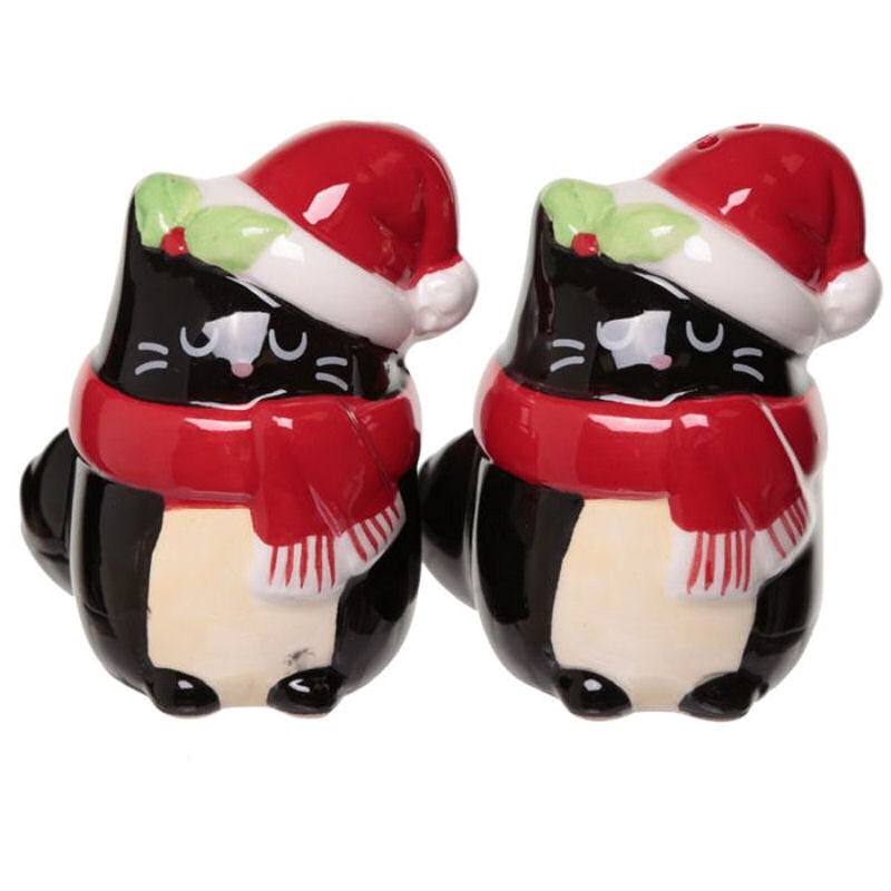 Christmas Cat Novelty Salt and Pepper Set