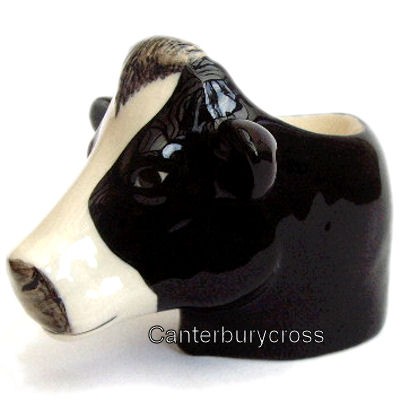Friesian Cow's Head Egg Cup by Quail Ceramics - Image 2
