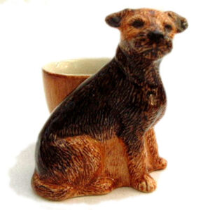 Border Terrier with Eggcup by Quail Ceramics