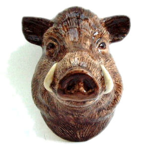 Wild Boar's Head Wall Pocket by Quail Ceramics