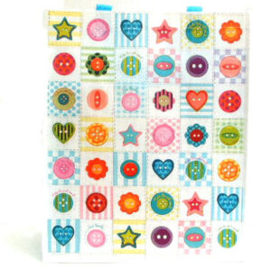 Buttons-design Shopping Bag in Laminated Fabric