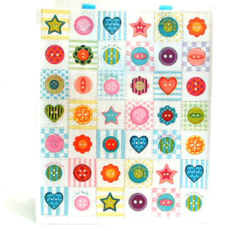 Buttons-design Shopping Bag in Laminated Fabric