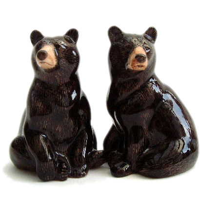 Black Bear Salt and Pepper Shakers by Quail Ceramics