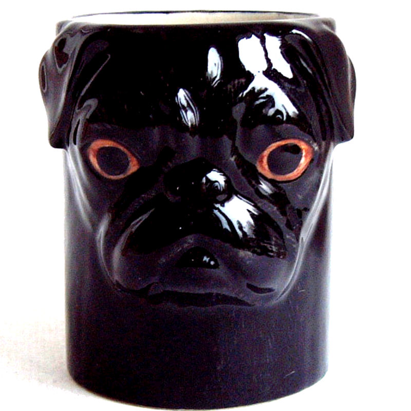 Black Pug Pencil/All-purpose Pot by Quail Ceramics