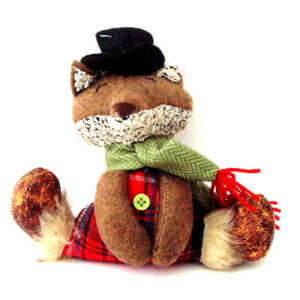Seated Fox Decoration with Black Top Hat