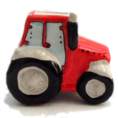 Modern Red Tractor Moneybox