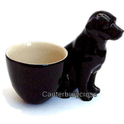 Black Labrador with Eggcup by Quail Ceramics - Image 2