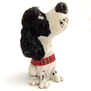 Black and White Springer Spaniel Little Paws Figure - Sam