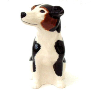 Smooth-haired Black and White Jack Russell Moneybox by Quail Ceramics
