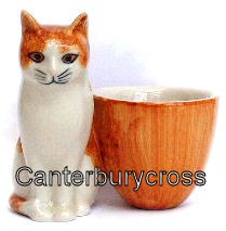 Cat and moggy egg cups