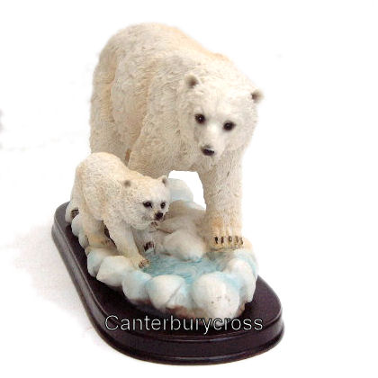 Polar Bear Mother and Cub by Pool - Image 2