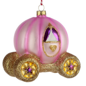 Enchanted Princess Carriage Glass Christmas Tree Bauble