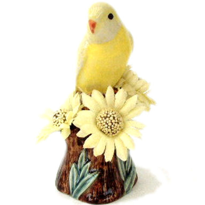 Yellow Budgerigar/Canary Bud Vase by Quail Ceramics