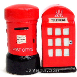 Pillar Box and Telephone Box Novelty Salt and Pepper Pots