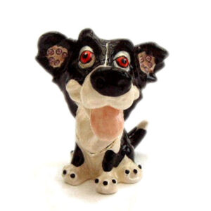 Gyp the Border Collie Jewelled and Enamelled Trinket Box from the Little Paws range by Arora Design