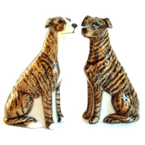 Brindled Greyhounds Novelty Salt and Pepper Shakers by Quail Ceramics