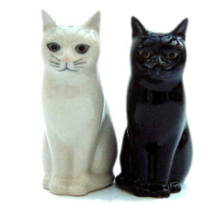 Daisy and Lucky Black and White Cats Novelty Salt and Pepper Pot by Quail Ceramics