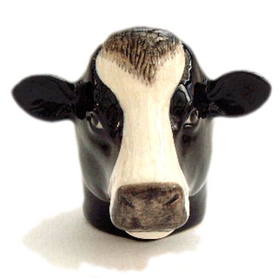 Friesian Cow's Head Egg Cup by Quail Ceramics