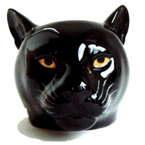 Black Panther's Head Eggcup by Quail Ceramics