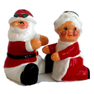 Cuddling Mr and Mrs Santa Salt and Pepper Shakers