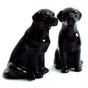 Black Labradors Salt and Pepper Set by Quail Ceramics