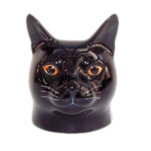 Lucky the Black Cat's Head Eggcup by Quail Ceramics
