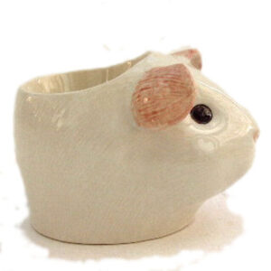 White Guinea Pig's Head Egg Cup by Quail Ceramics