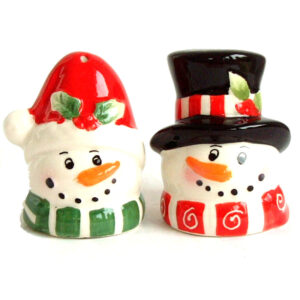 Mr and Mrs. Snowman Novelty Salt and Pepper Pots