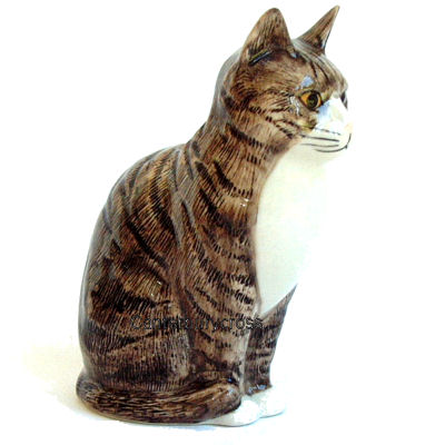 Small Tabby and White Cat (Millie) Flower Vase by Quail Ceramics - Image 3