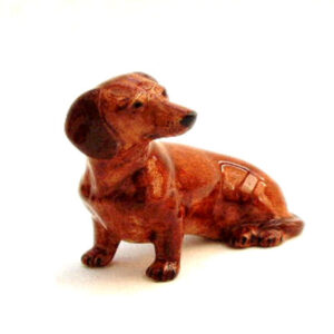 Red Dachshund Figure by Quail Ceramics