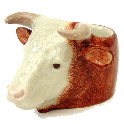 Hereford Bull's Head Eggcup by Quail Ceramics