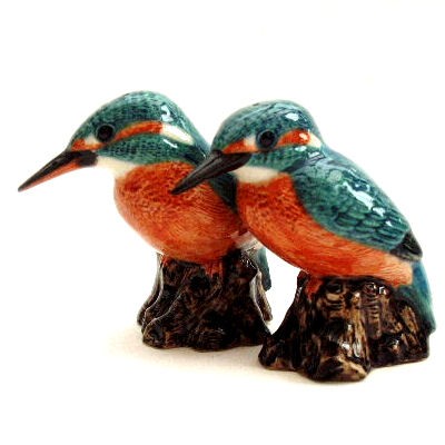 Kingfishers Salt and Pepper Shakers by Quail Ceramics