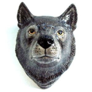 Grey Wolf Wall Pocket by Quail Ceramics